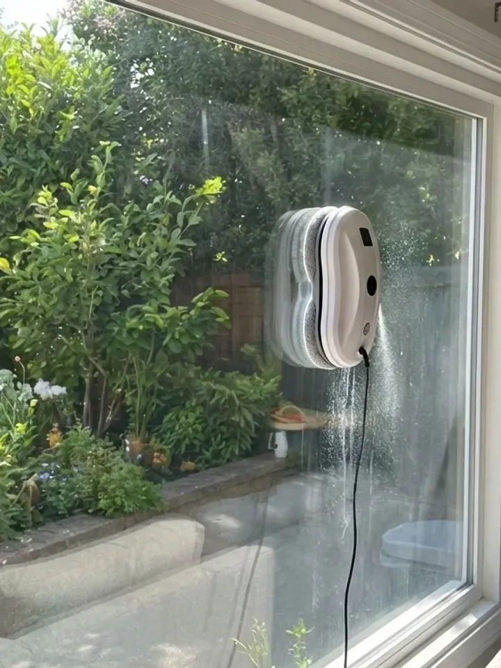 Roboter bei der Fensterreinigung
